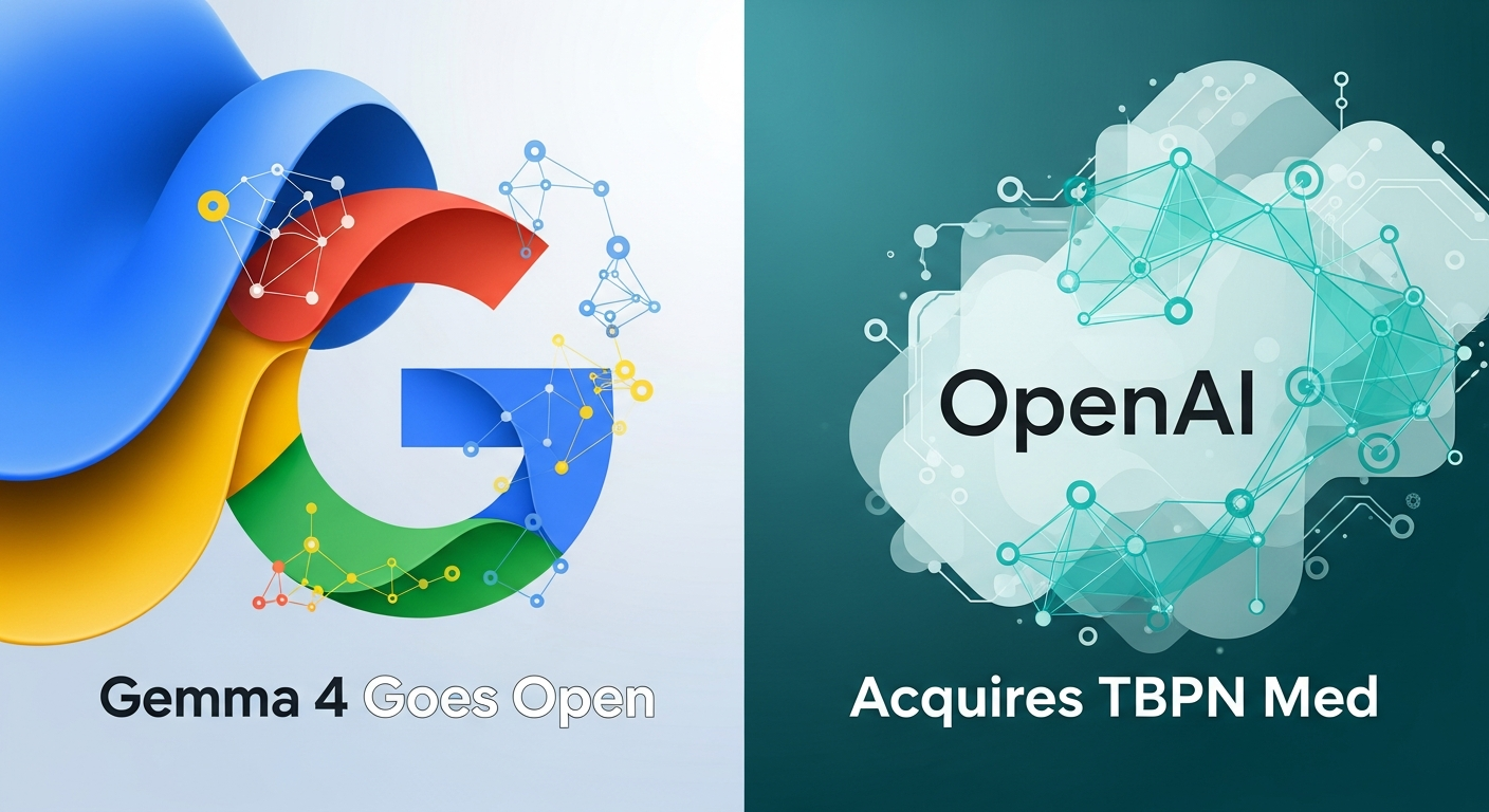 Google Gemma 4 Goes Open, OpenAI Acquires TBPN Media, Alibaba Launches Qwen3.6-Plus — AI Update for April 3, 2026