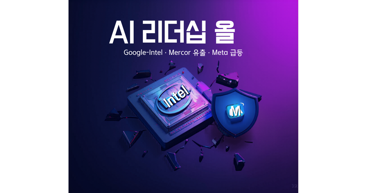 AI 인프라 경쟁 재편 — Google-Intel 반도체 동맹, Mercor 40,000명 데이터 유출, Meta AI 앱스토어 5위 급등